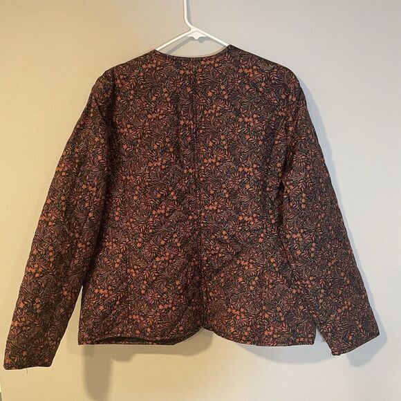 Floral Quilted Jacket Women’s Autumn Colors Orange Brown Button Jacket XXL NWT - Picture 10 of 11